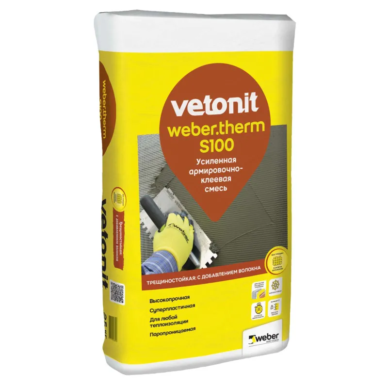 Штукатурно-клеевая смесь Weber therm S100, 25 кг_1