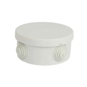 Изображение товара Коробка распределительная накладная круглая IP55 85х40 мм Изображение товара Коробка распределительная накладная круглая IP55 85х40 мм