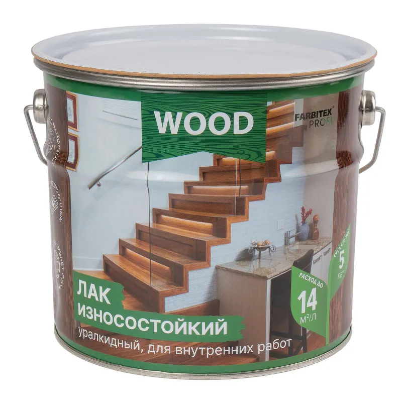 Лак паркетный Farbitex Профи Wood алкидно-уретановый высокоглянцевый 2,7 л_1