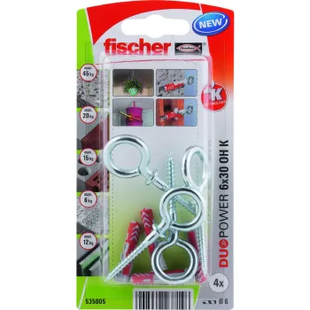 Изображение товара Дюбель универсальный распорный Fischer OHKNV 6х30 мм 4 шт монтажный крепеж Изображение товара Дюбель универсальный распорный Fischer OHKNV 6х30 мм 4 шт монтажный крепеж