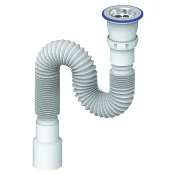 Гофросифон унив 800 мм 1 1/2"х40/50 (нерж вып, винт 80) Unicorn D220