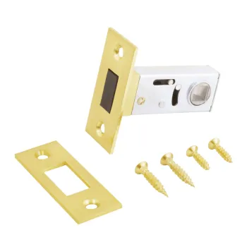 Изображение товара Защёлка Аллюр Арт мат золото магнитная без ручек L50-8M надежный замок Изображение товара Защёлка Аллюр Арт мат золото магнитная без ручек L50-8M надежный замок