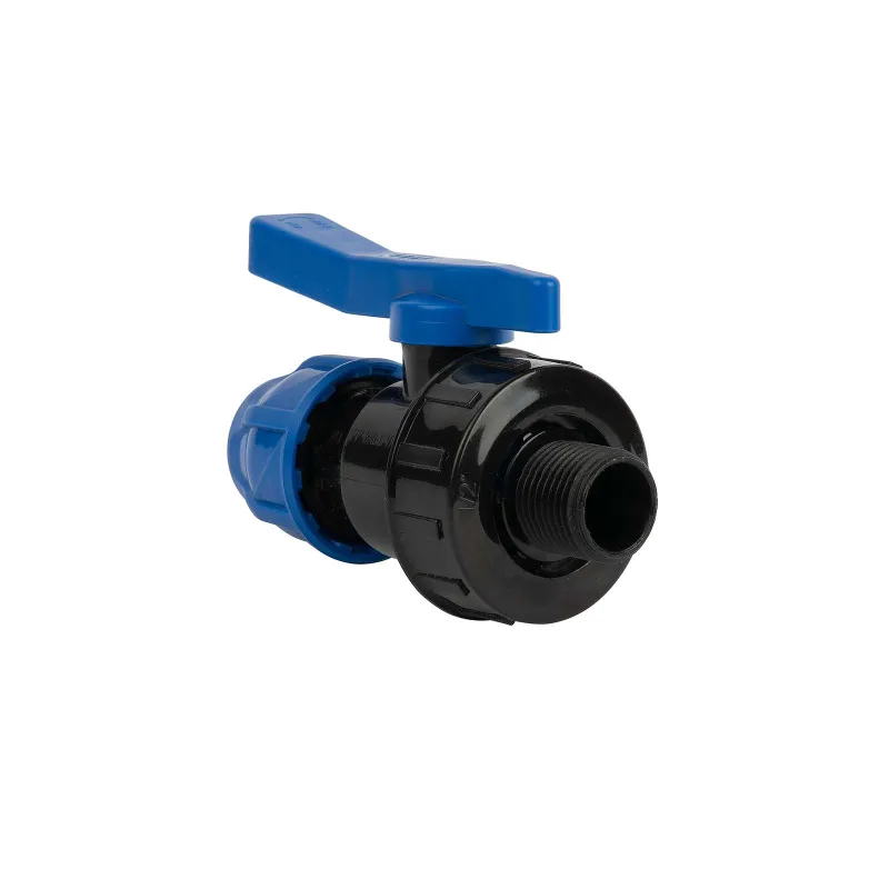 Кран шаровой ПНД компрессионный 20х1/2" НР_1