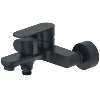Изображение товара Смеситель для ванны с коротким изливом чёрный Haiba HB60590-7 Изображение товара Смеситель для ванны с коротким изливом чёрный Haiba HB60590-7