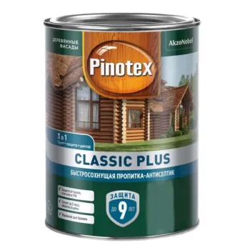Декоративно-защитное средство для дерева 3в1 Pinotex Classic Plus тиковое дерево полуматовое 0,9л