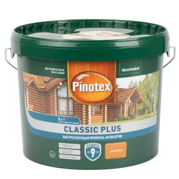 Изображение товара Декоративно-защитное средство для дерева Pinotex Classic Plus Лиственница 9л полуматое Изображение товара Декоративно-защитное средство для дерева Pinotex Classic Plus Лиственница 9л полуматое