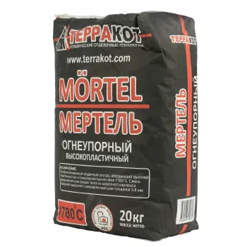 Изображение товара Смесь кладочная огнеупорная Терракот Мертель, 20 кг Изображение товара Смесь кладочная огнеупорная Терракот Мертель, 20 кг