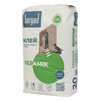 Изображение товара Клей для плитки Bergauf Keramik С0, 20 кг для внутренних работ Изображение товара Клей для плитки Bergauf Keramik С0, 20 кг для внутренних работ