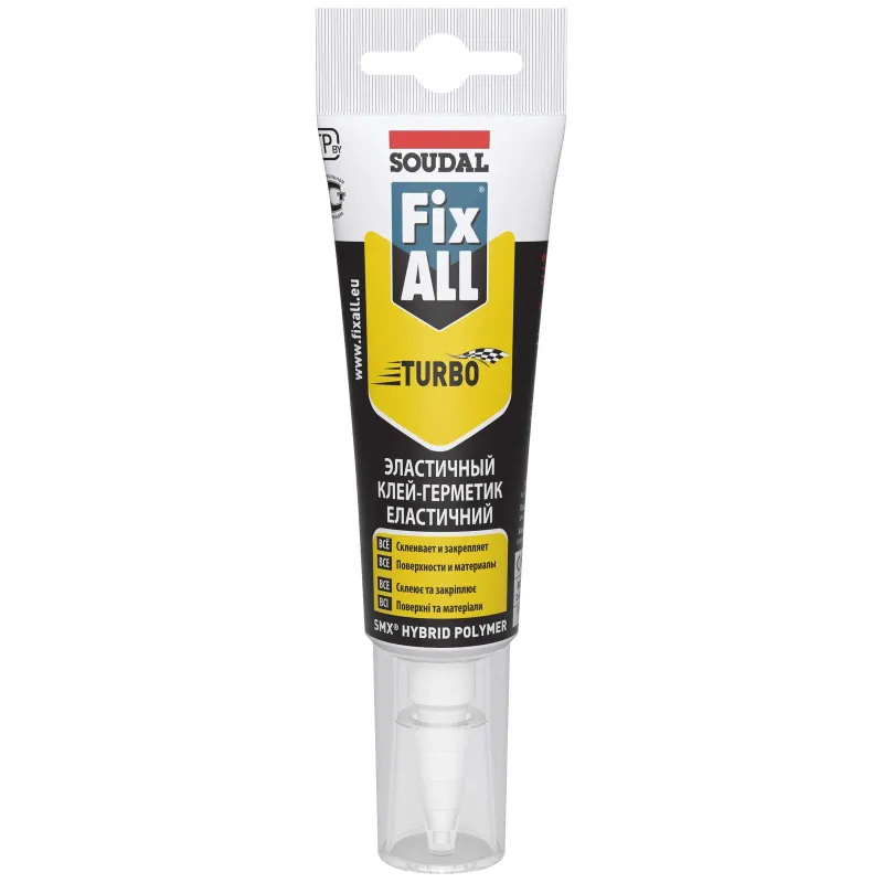 Клей-герметик полимерный белый Fix All Turbo SOUDAL, 125 мл_1