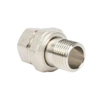 Изображение товара Сгон НР-ВР 1/2 американка HLV латунь никелированная прямой соединение Изображение товара Сгон НР-ВР 1/2 американка HLV латунь никелированная прямой соединение