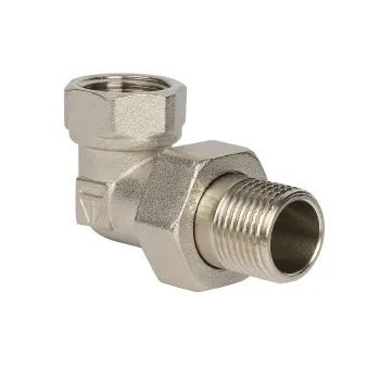 Изображение товара Сгон угловой НР-ВР 1/2 Американка HLV латунь никелированная Изображение товара Сгон угловой НР-ВР 1/2 Американка HLV латунь никелированная