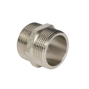 Изображение товара Ниппель соединительный НР 1 1/4" HLV латунь никелированная монтажный элемент трубопровода Изображение товара Ниппель соединительный НР 1 1/4" HLV латунь никелированная монтажный элемент трубопровода