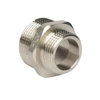 Изображение товара Переходной ниппель HLV 1 1/4" на 1" латунь никелированная для водопроводных систем Изображение товара Переходной ниппель HLV 1 1/4" на 1" латунь никелированная для водопроводных систем