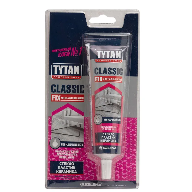 Клей монтажный каучуковый прозрачный 100 мл Tytan Classic Fix_1