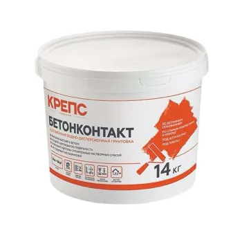 Изображение товара Грунтовка Крепс бетонконтакт 14 кг для внутренних и наружных работ Изображение товара Грунтовка Крепс бетонконтакт 14 кг для внутренних и наружных работ