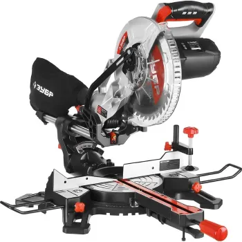 Изображение товара Пила торцовочная Зубр ЗПТ-255-1800 ПЛ с лазерным указателем и регулировками Изображение товара Пила торцовочная Зубр ЗПТ-255-1800 ПЛ с лазерным указателем и регулировками
