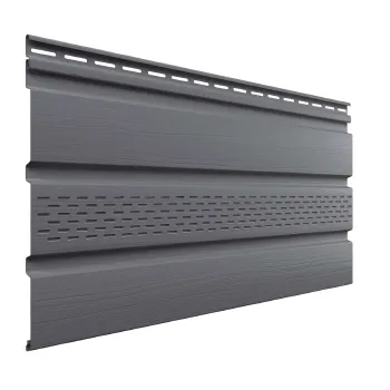 Изображение товара Софит частично перфорированный Технониколь бруния 3 м серый ПВХ Изображение товара Софит частично перфорированный Технониколь бруния 3 м серый ПВХ