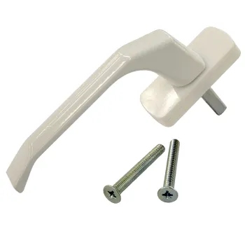 Изображение товара Металлическая оконная ручка белого цвета с штифтом 35 мм одна шт. Изображение товара Металлическая оконная ручка белого цвета с штифтом 35 мм одна шт.