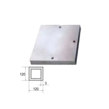 Изображение товара Закладная пластина стальная 120х120х3 мм для строительных работ Изображение товара Закладная пластина стальная 120х120х3 мм для строительных работ