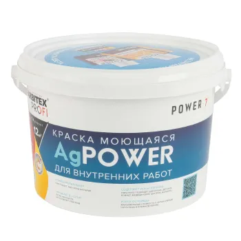 Изображение товара Интерьерная моющаяся матовая краска AgPower Farbitex 2,5л база C Изображение товара Интерьерная моющаяся матовая краска AgPower Farbitex 2,5л база C