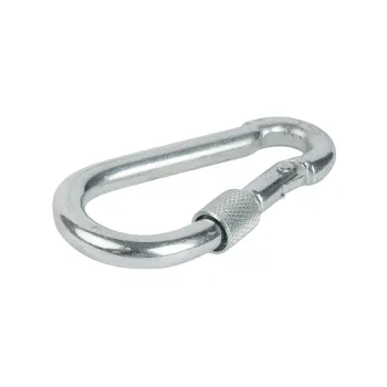 Изображение товара Карабин с фиксатором DIN 5299D 8 мм SteelRex цинк Изображение товара Карабин с фиксатором DIN 5299D 8 мм SteelRex цинк