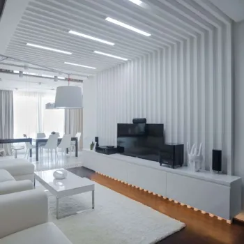 Изображение товара Рейка интерьерная Stella Ривьера 2700х40х30 мм белая для оформления интерьера Изображение товара Рейка интерьерная Stella Ривьера 2700х40х30 мм белая для оформления интерьера