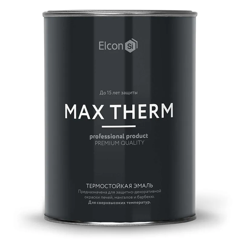 Эмаль термостойкая Elcon красно-коричневая (до +700°С) матовая 0,8кг_1
