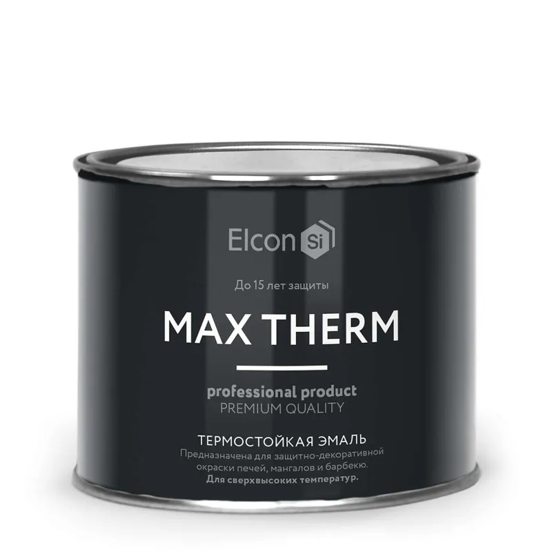 Эмаль термостойкая Elcon черная (до +1000°С) матовая 0,4кг_1