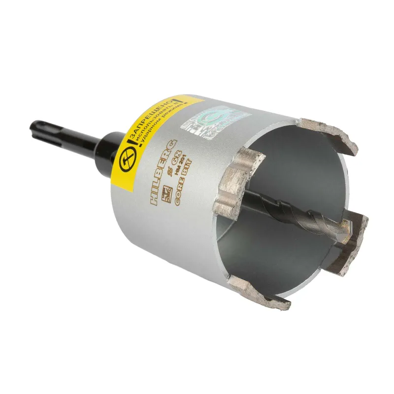 Коронка алмазная по бетону Hilberg Laser 68х60 4хM16 SDS+ с центрирующим сверлом_1