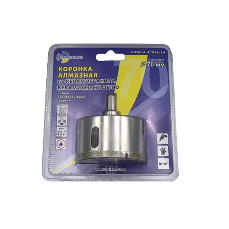 Коронка алмазная Trio-Diamond по керамике и кафелю с центрирующим сверлом 70x40_1