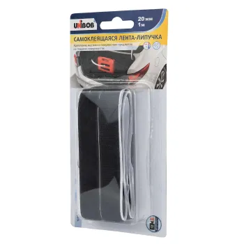 Изображение товара Лента липучка самоклеящаяся UNIBOB 20мм х 1м черная Изображение товара Лента липучка самоклеящаяся UNIBOB 20мм х 1м черная