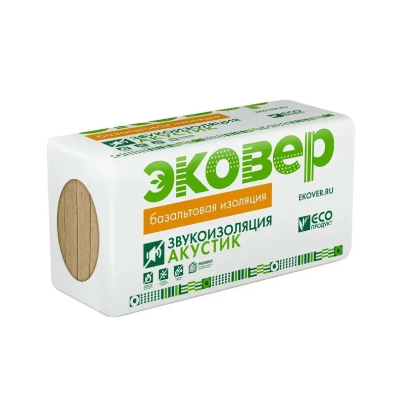 Утеплитель 1000х600х50мм Эковер Акустик 35кг/м³ 7,2м²_1