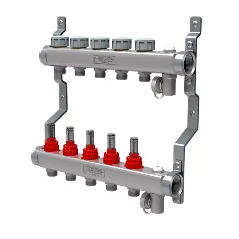 Коллекторная группа Royal Thermo 1" на 3 выхода с расходомерами и термостатическими вентилями_1