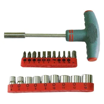 Отвёртка‑трещотка Т‑образная с битами 20 предметов