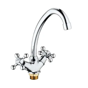 Изображение товара Смеситель для кухни Haiba HB4908 хром двухвентильный поворотный Изображение товара Смеситель для кухни Haiba HB4908 хром двухвентильный поворотный