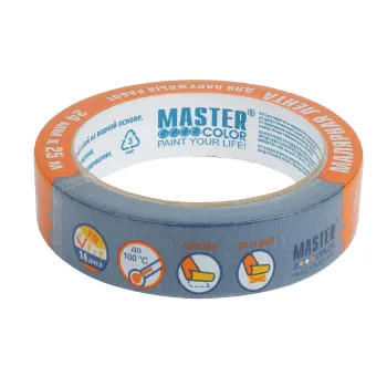 Изображение товара Лента малярная Master Color 24мм x 25м УФ-стойкая синяя Изображение товара Лента малярная Master Color 24мм x 25м УФ-стойкая синяя