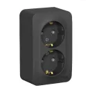 Розетка двухместная накладная с заземлением Blanca антрацит IP20 Systeme Electric_1