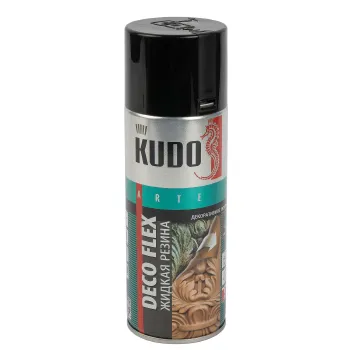 Изображение товара Краска для декоративных работ Kudo Deco Flex жидкая резина черная 520 мл аэрозоль Изображение товара Краска для декоративных работ Kudo Deco Flex жидкая резина черная 520 мл аэрозоль
