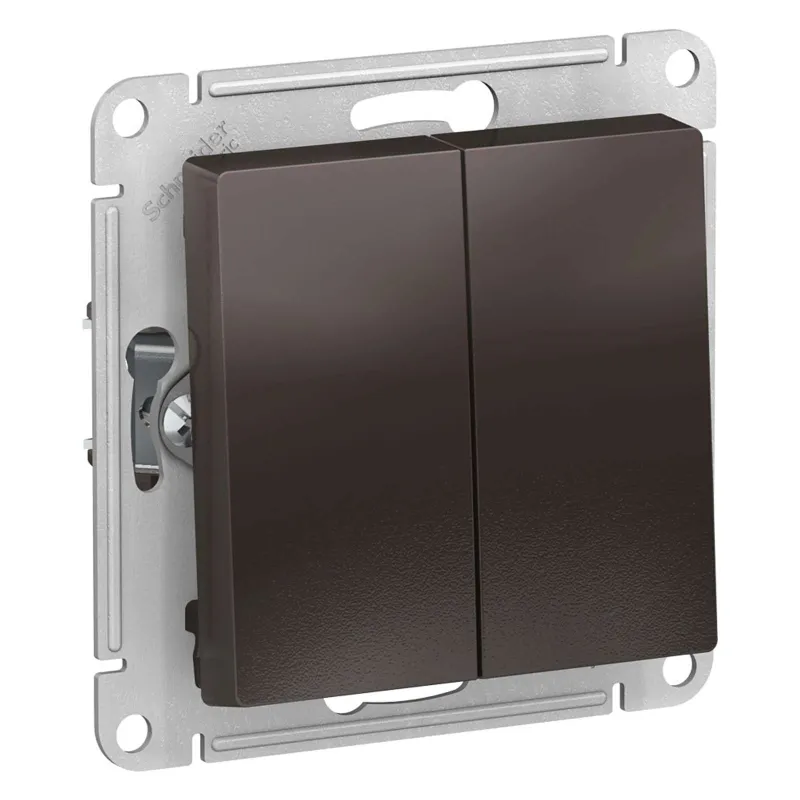 Механизм переключателя проходного двухклавишный AtlasDesign мокко IP20 Systeme Electric_1