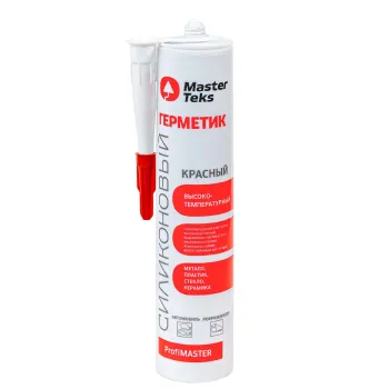 Изображение товара Герметик силиконовый высокотемпературный MasterTeks красный 260 мл Изображение товара Герметик силиконовый высокотемпературный MasterTeks красный 260 мл