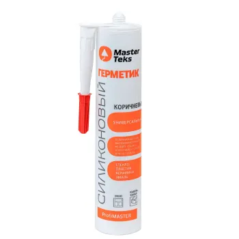 Изображение товара Герметик силиконовый универсальный MasterTeks коричневый 290 мл Изображение товара Герметик силиконовый универсальный MasterTeks коричневый 290 мл