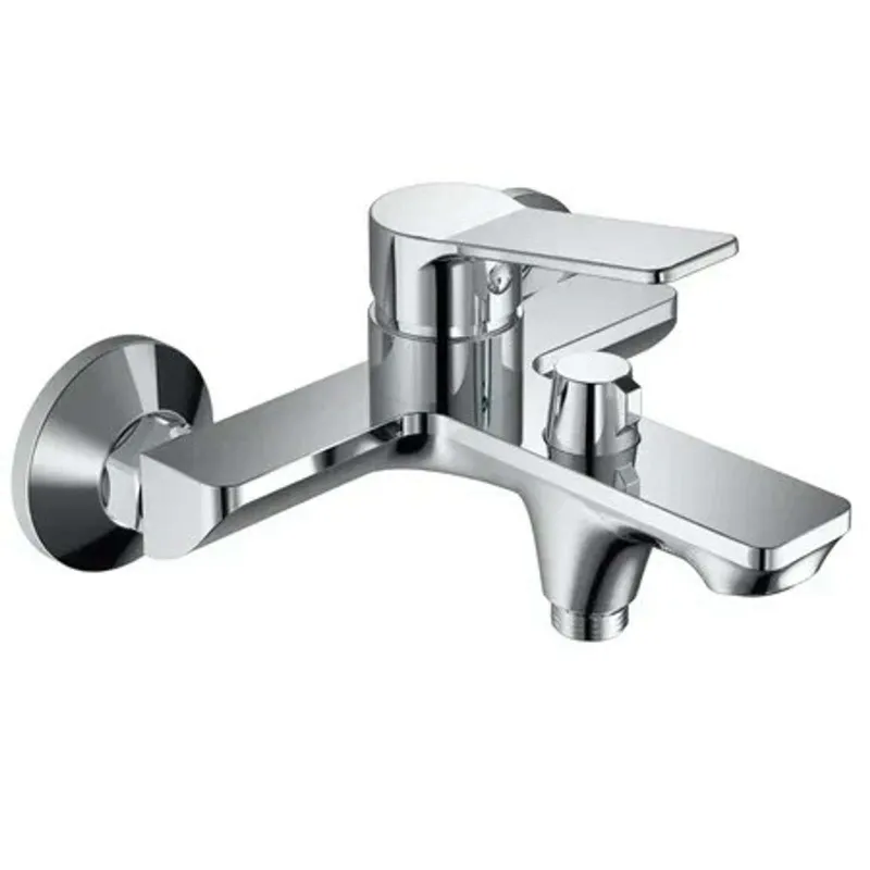 Смеситель для ванны Haiba короткий излив с лейкой и шлангом хром HB60559_1
