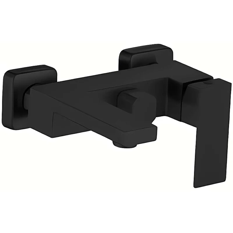 Смеситель для ванны Haiba короткий излив с лейкой и шлангом черный HB60803-7_1