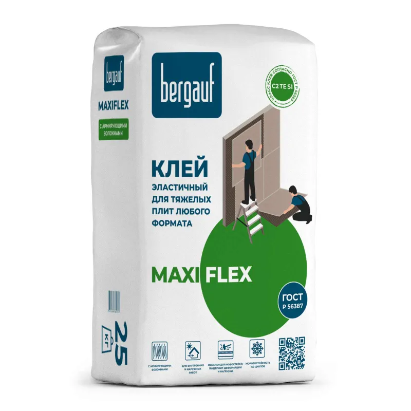 Клей для плитки Bergauf Maxiflex C2TE S1, 25 кг_1