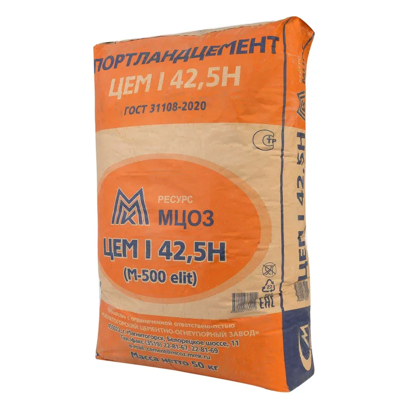 Цемент ЦЕМ I 42,5Н (ПЦ-500 Д0) МЦОЗ 50кг_1