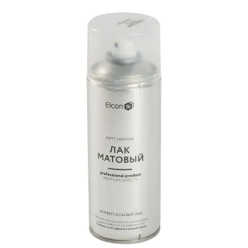 Изображение товара Лак аэрозольный Elcon матовый бесцветный 520 мл для стекла металла дерева Изображение товара Лак аэрозольный Elcon матовый бесцветный 520 мл для стекла металла дерева