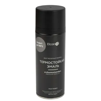 Изображение товара Эмаль аэрозольная термостойкая Elcon графит матовая 0,52л для металлических поверхностей Изображение товара Эмаль аэрозольная термостойкая Elcon графит матовая 0,52л для металлических поверхностей