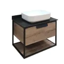 Тумба Comforty Кёльн-90-1 дуб темный с раковиной T-Y9378 00004149965CF_1