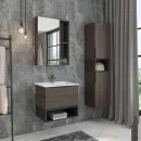 Зеркало шкаф Comforty Франкфурт 60 дуб шоколадно коричневый_1