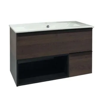 Изображение товара Тумба подвесная Comforty Франкфурт 90 с раковиной Quadro 90 дуб шоколад Изображение товара Тумба подвесная Comforty Франкфурт 90 с раковиной Quadro 90 дуб шоколад